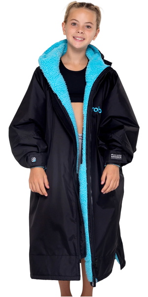 2026 Dryrobe Junior Advance Albornoz De Manga Larga V3KSLSDA - Black / Azul